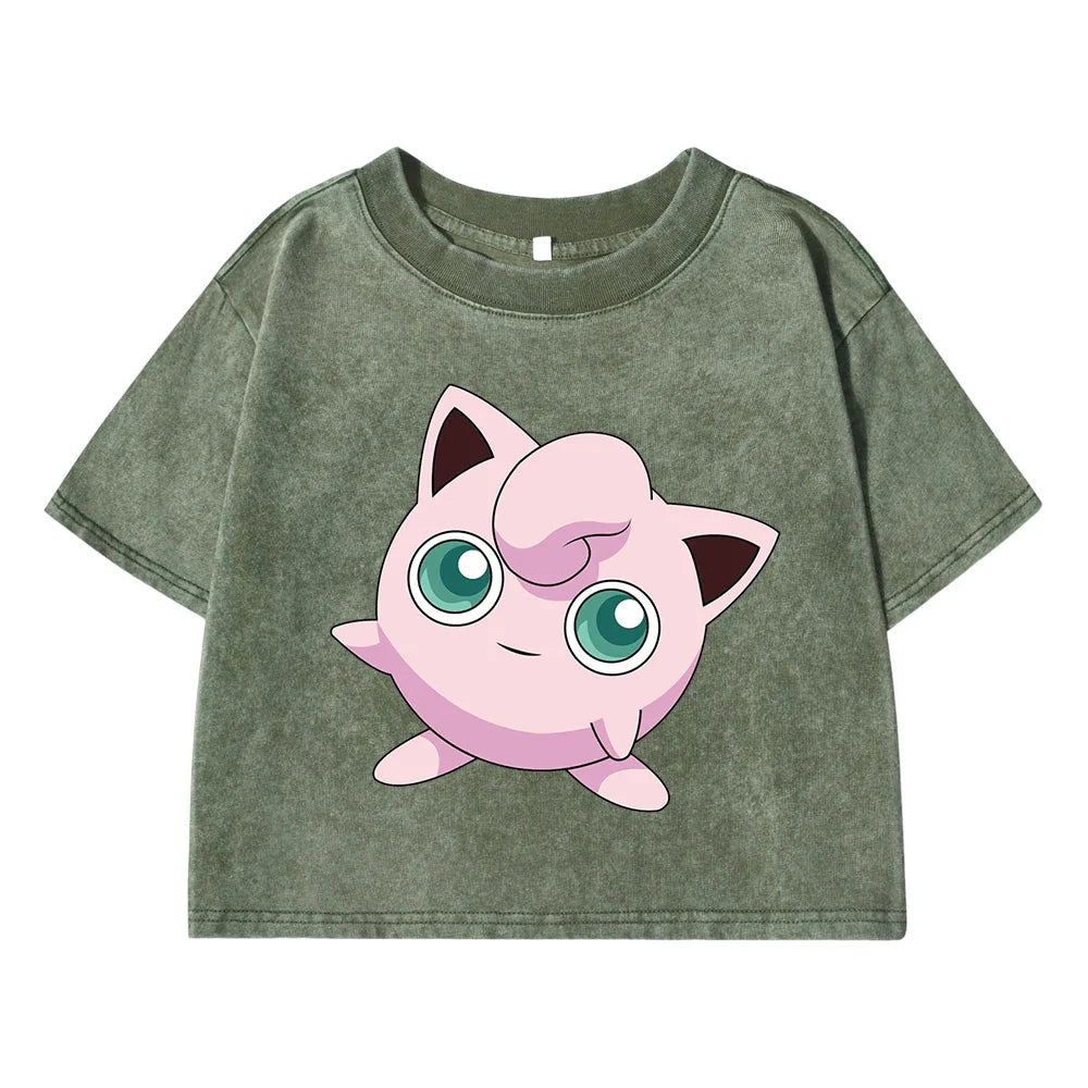 Cotton Casual Jigglypuff Tee Shirt for Women and Men - Vintage Retro Humor Summer Crop Top