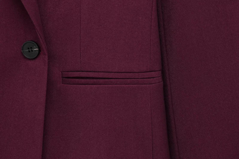 Women Spring Casual Suit Set Jacket and Pleated Trousers