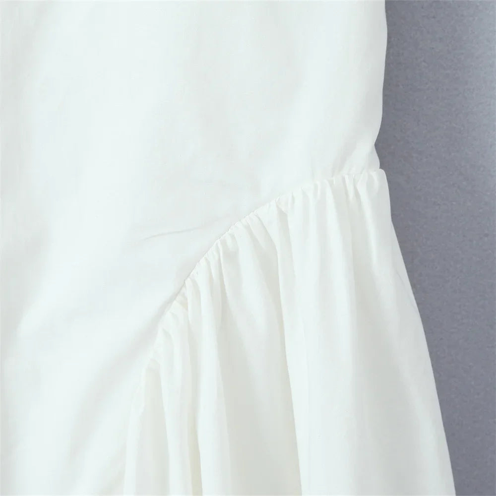 White Halter Neck Maxi Dress Sleeveless Open Back For Women