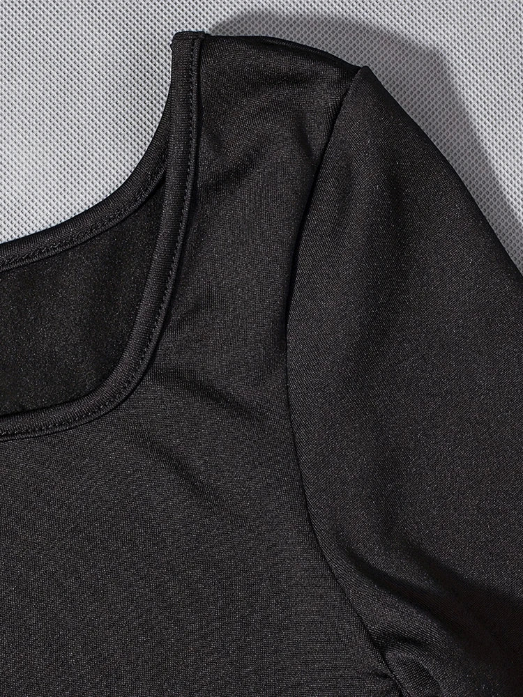 Women's Slim Fit One-Piece Yoga Jumpsuit with Round Neck and Short Sleeves Solid Color Fitness Sportswear