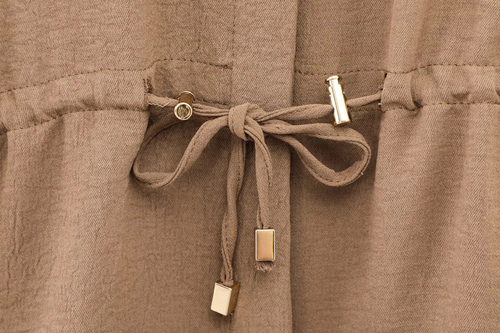 Safari Style Long Sleeve Drape Shirt and High Waist Pants Suit for Women