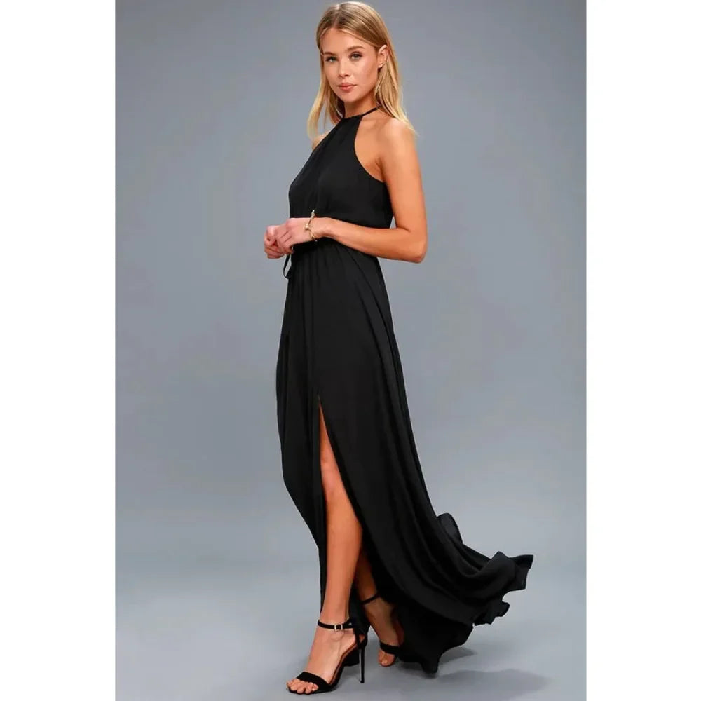 Boho Maxi Dress With High Split For Summer Beach Party