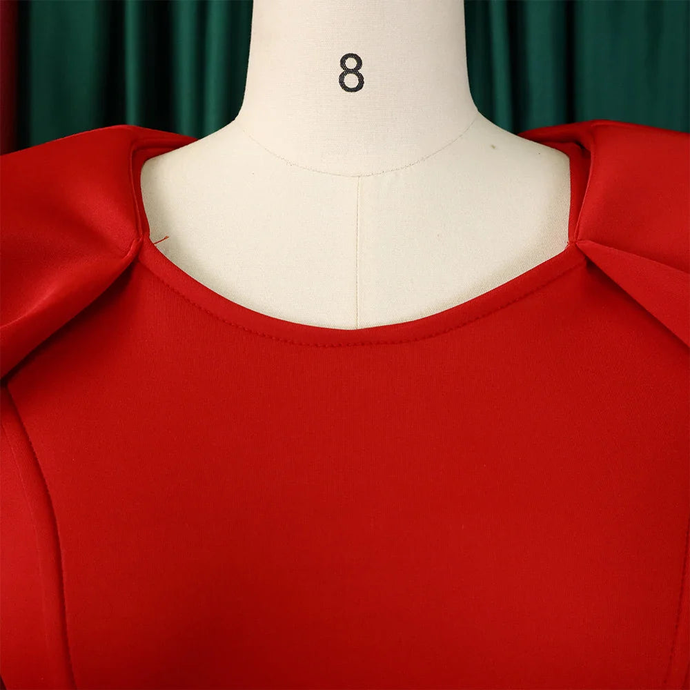 Elegant Cold Shoulder O Neck Dress For Women Mid Calf Party