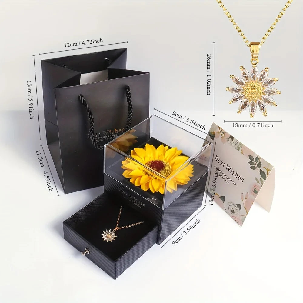 Elegant Sunflower Necklace Gift Set for Love and Loyalty
