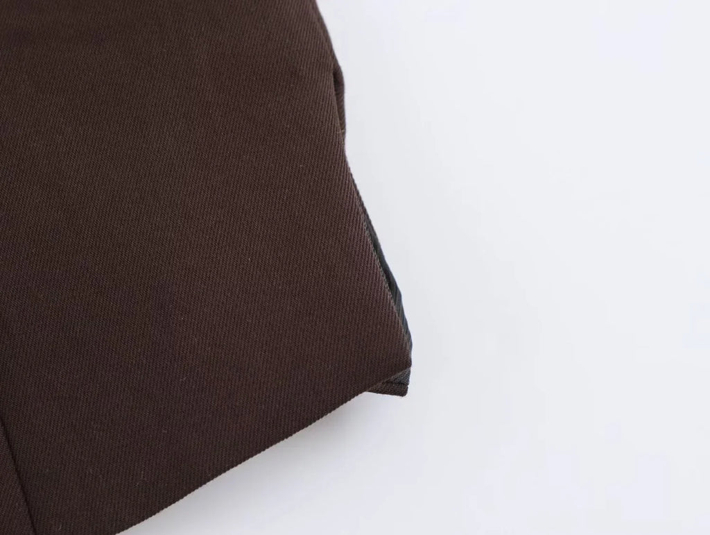 Women's Casual Sleeveless V-Neck Suit Vest and Mid Waist Pants Set for Autumn