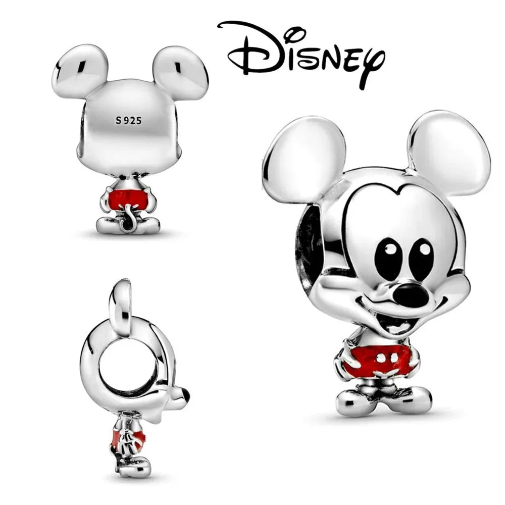 Disney Stitch Minnie Mouse Dangle Charms for Pandora Bracelets Silver Jewelry Making