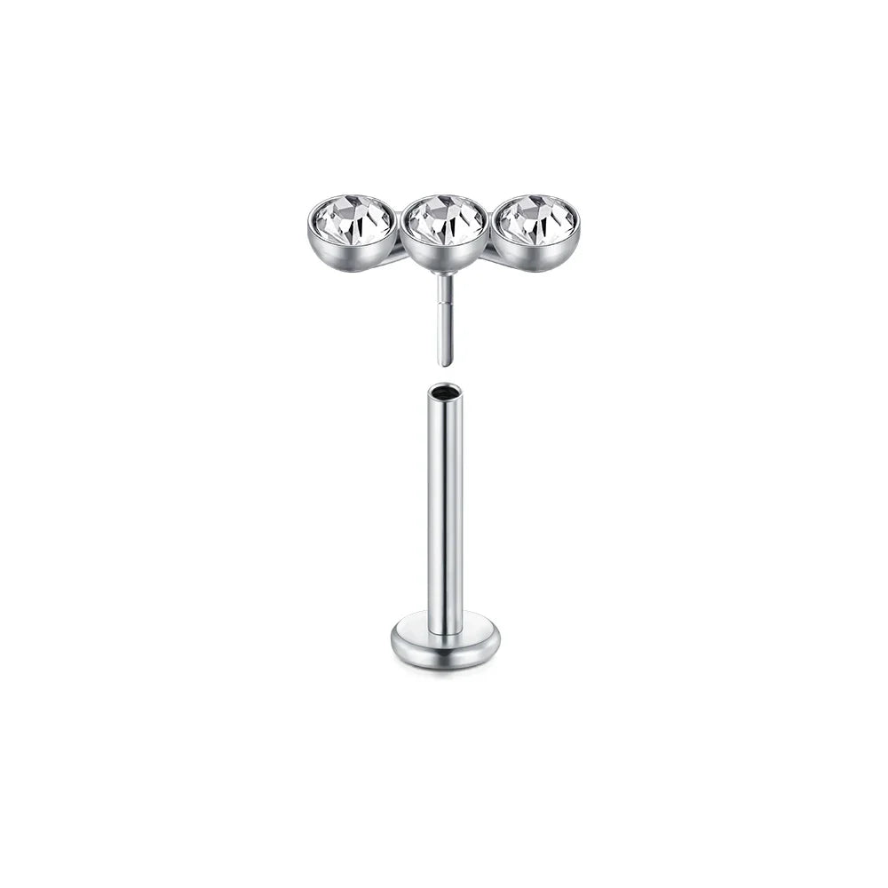 Lip Piercing Body Jewelry Stud Earrings in Silver and Gold Trendy Star Moon Design for Women