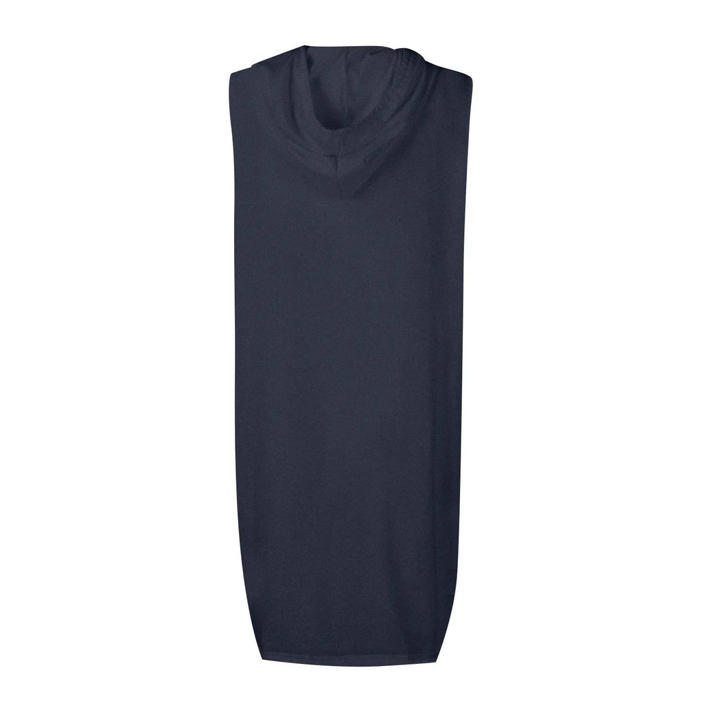 Womens Sleeveless Hoodie Dress With Drawstring Streetwear
