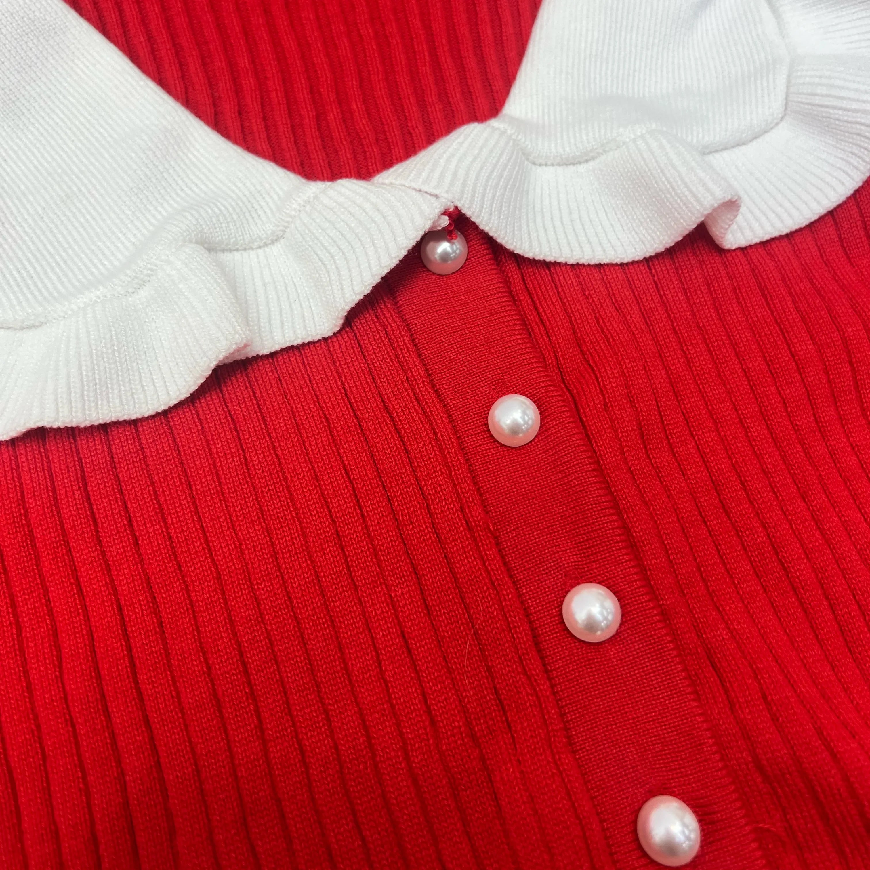 Ribbed Knit Bodycon Dress For Women With Long Ruffles