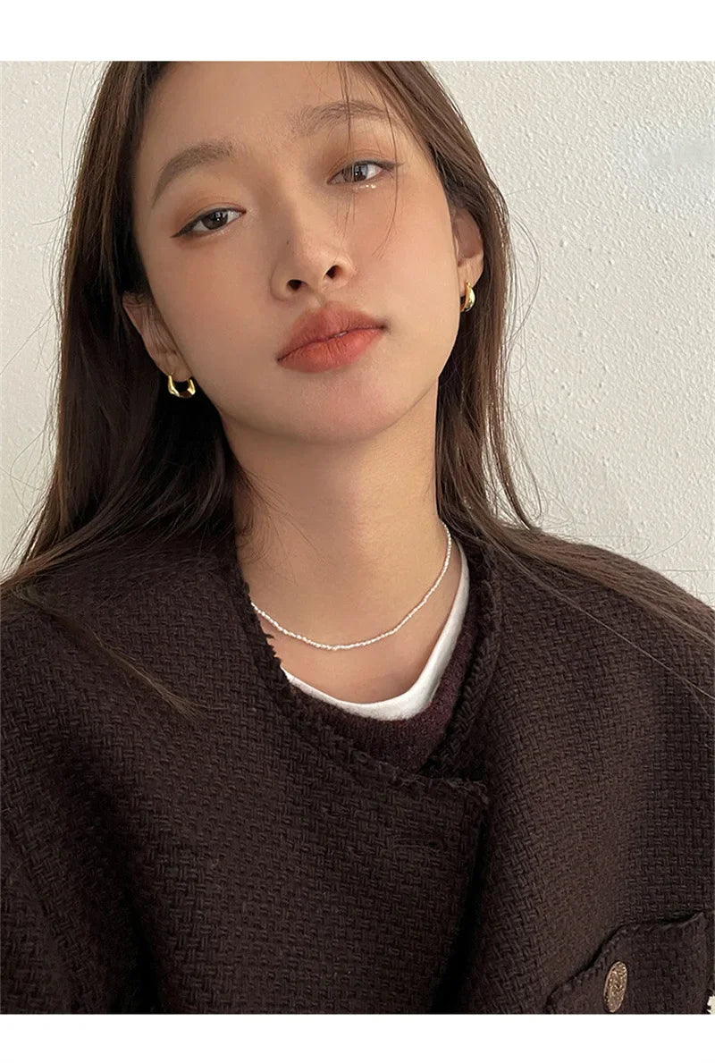 925 Sterling Silver Hoop Earrings for Women Versatile Fashion Jewelry Accessories