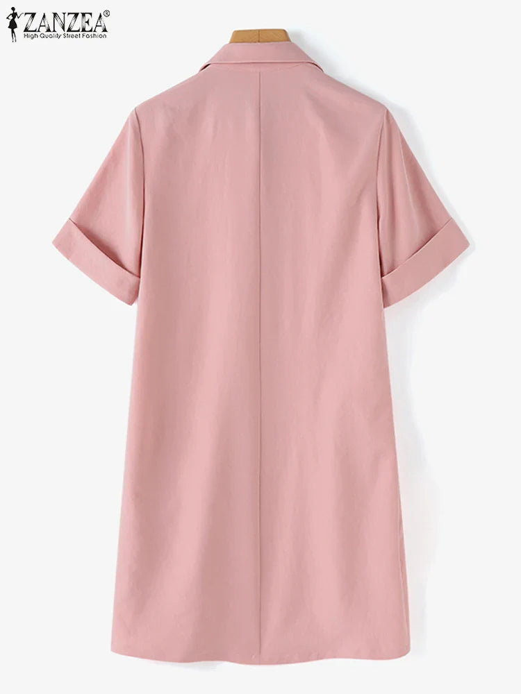 Korean Style Cargo Sundress With Pockets Knee Length