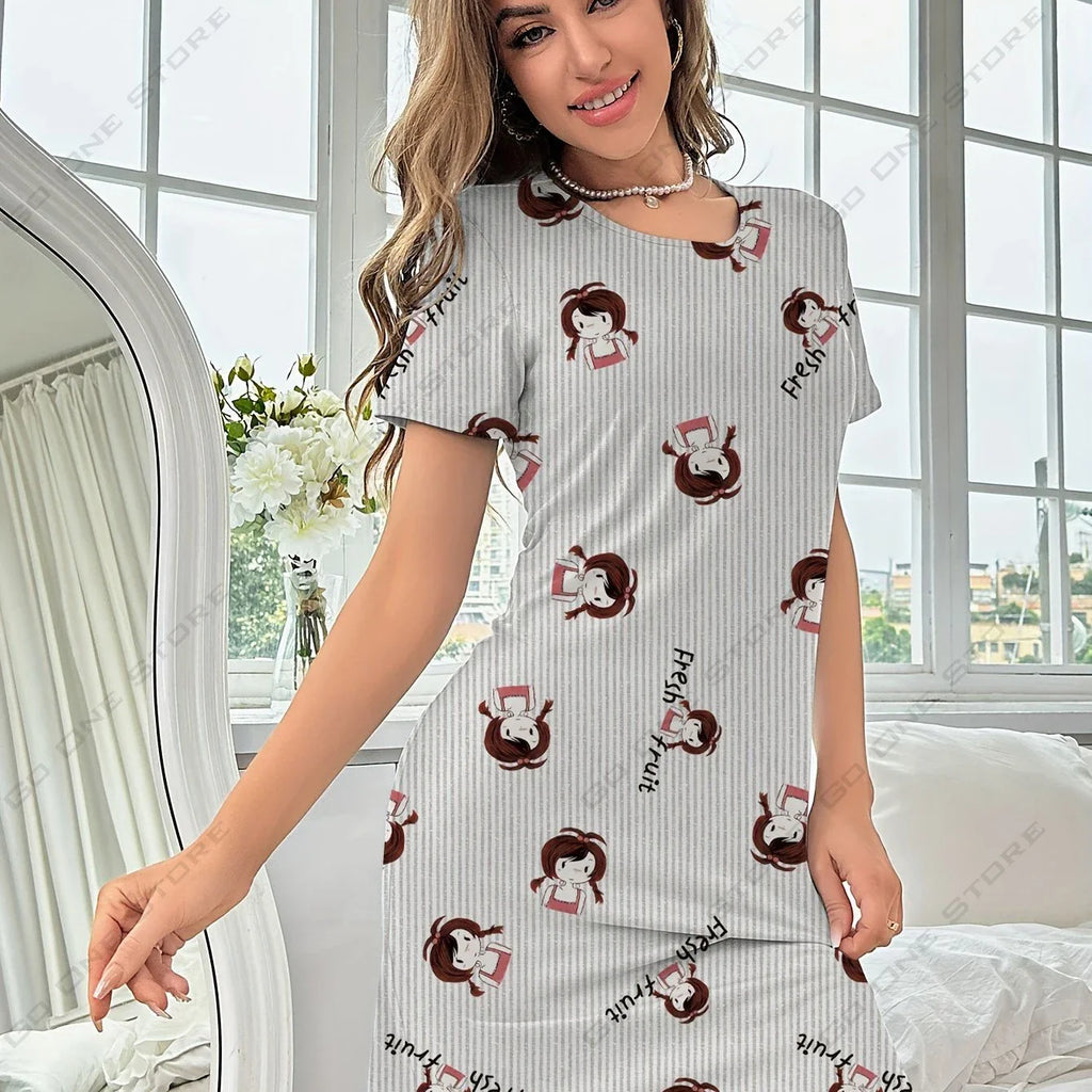 Plus Size Floral Knee Length Dress For Summer Women