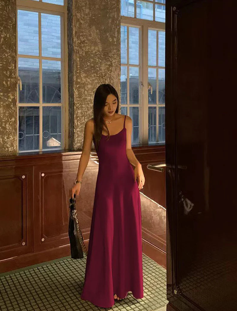 Y2K Black Strap Long Dress Sleeveless Bodycon Sundress