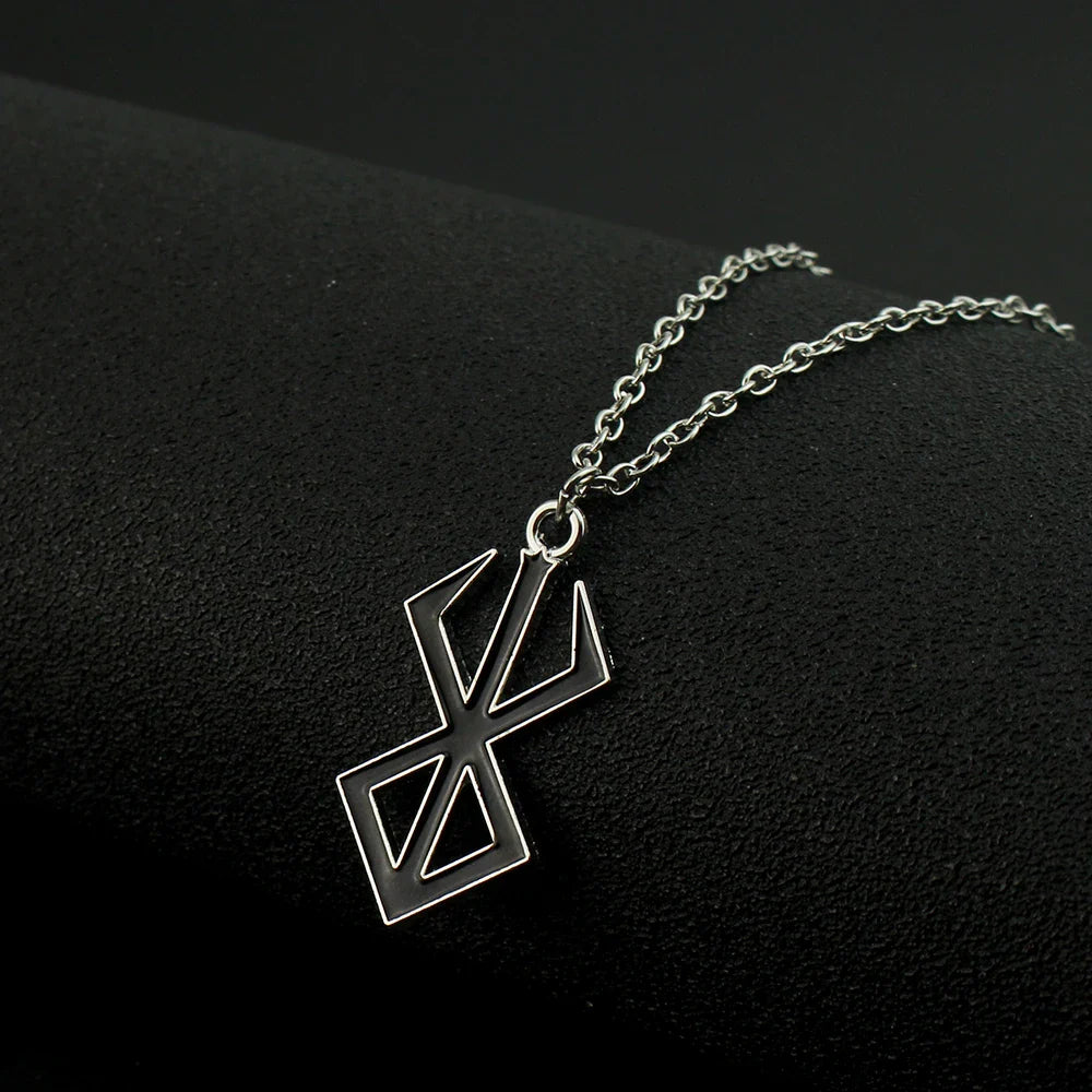 Norse Viking Symbol Pendant Necklace for Men, Hip Hop Jewelry Inspired by Berserk Mythology