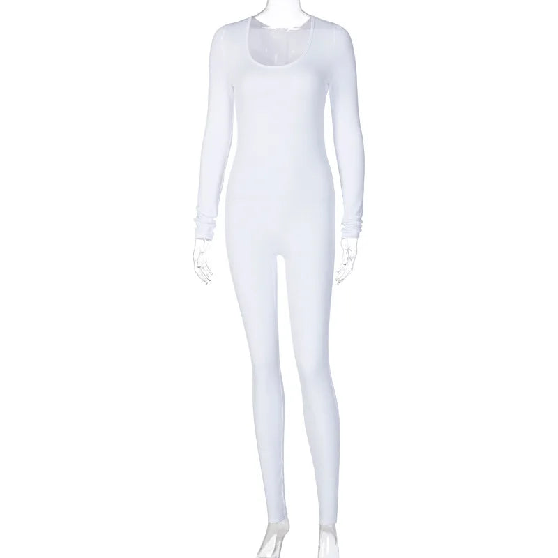 Women's Long Sleeve Bodycon Jumpsuit One Piece Streetwear Overall Autumn Winter Outfit