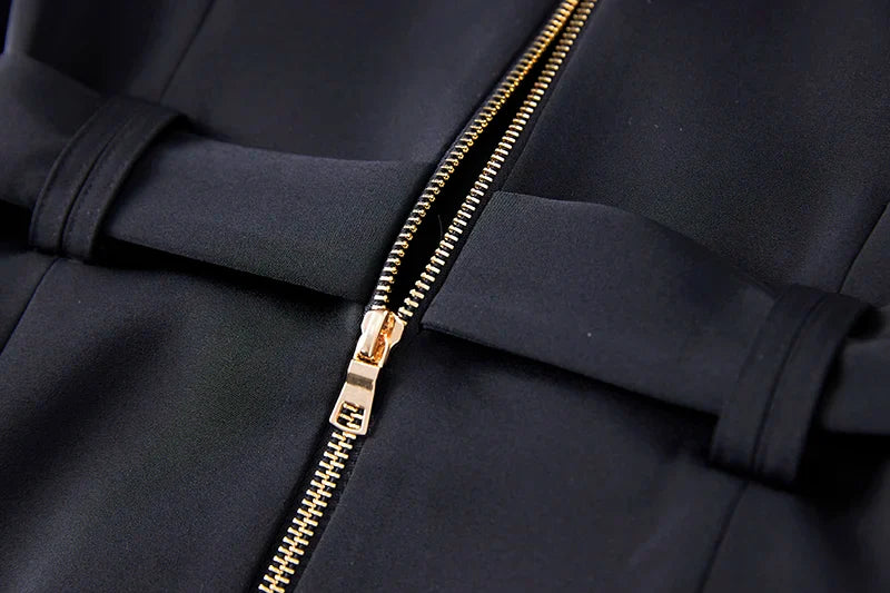 Womens Blazer Dress With Belt For Office Wear Buttons