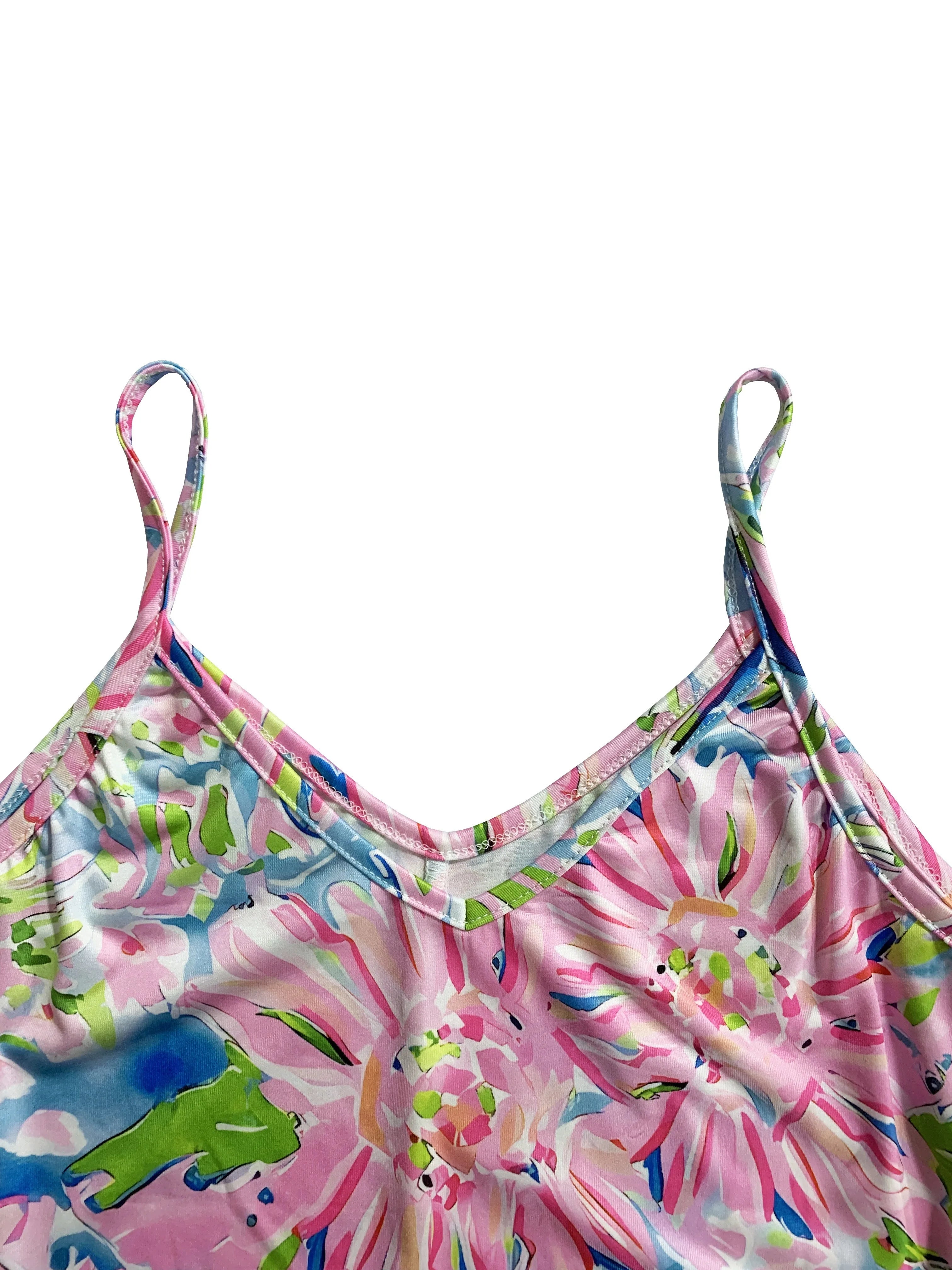 Floral Print Cami Dress Sleeveless Vacation Style For Summer