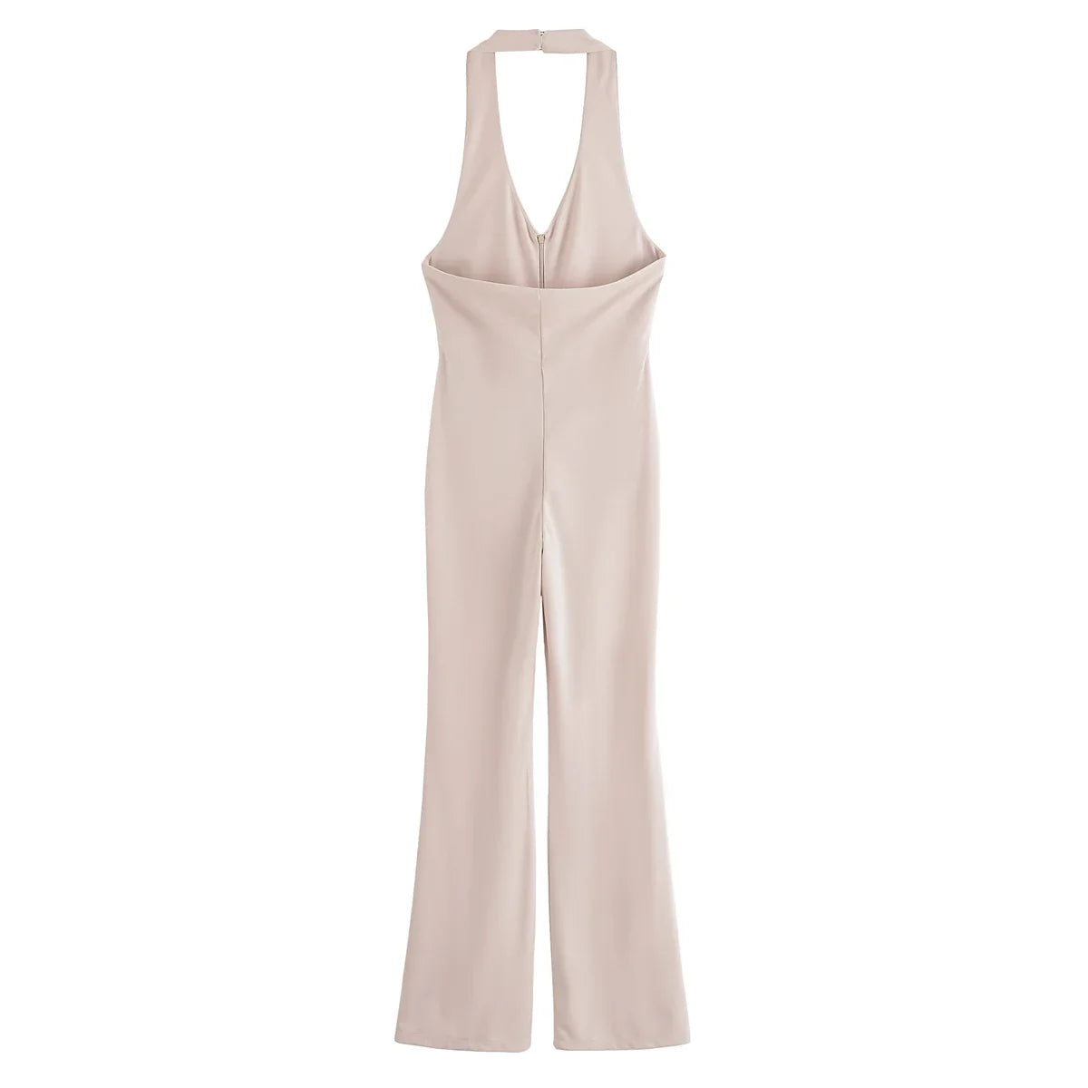 Women's Stylish Flare Pants Jumpsuit Slim Fit Halter Neck Backless Vintage Party Outfit High Street Fashion
