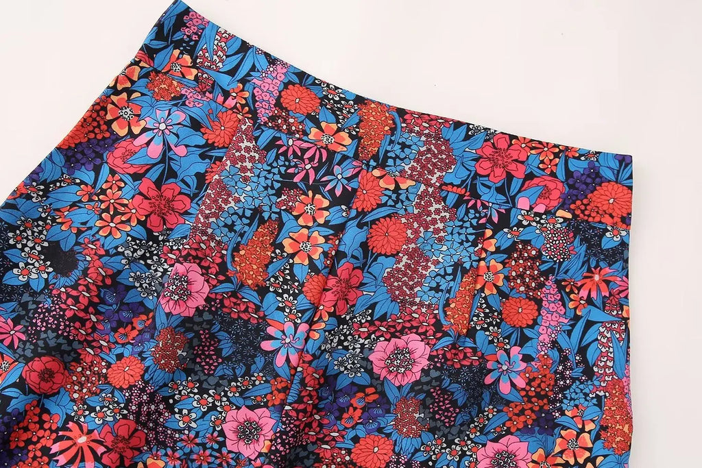 Women Casual Two Piece Set with Bow Decoration O-Neck Top and Button Pants