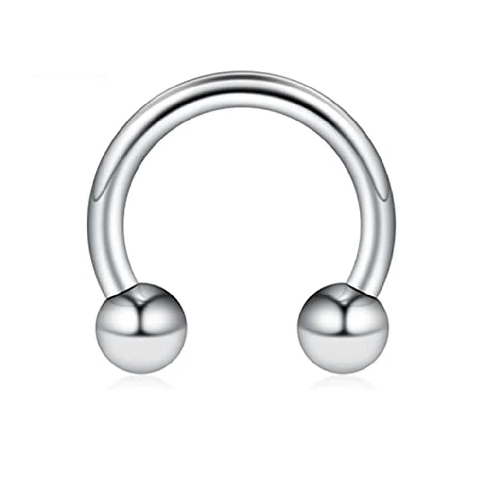 Spike Septum Ring 16G Surgical Steel Piercing Jewelry Vertical Snake Bite Lip Ring for Men and Women 8mm or 10mm