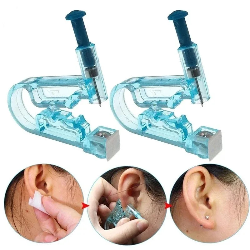 Disposable Ear Piercing Tool Kit with Safe Painless Sterile Puncture Gun for Earrings and Nose Rings