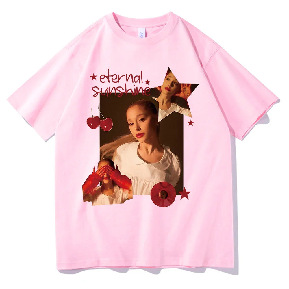 Ariana Grande Eternal Sunshine Cotton Short Sleeve T-Shirt for Women Summer Fans Gift