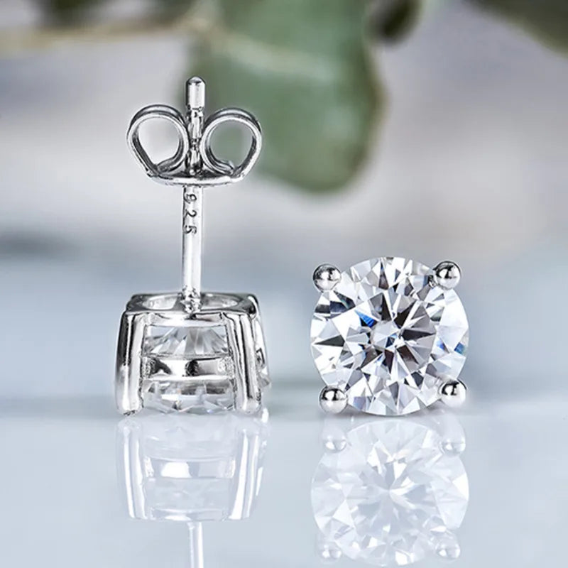 Moissanite Diamond Stud Earrings in S925 Sterling Silver for Women Perfect for Wedding Engagement and Anniversary Gifts