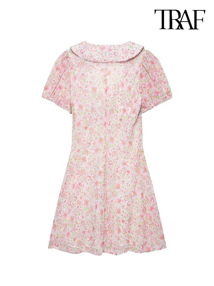 Floral Sweetheart Neck Mini Dress For Beach Party Wear