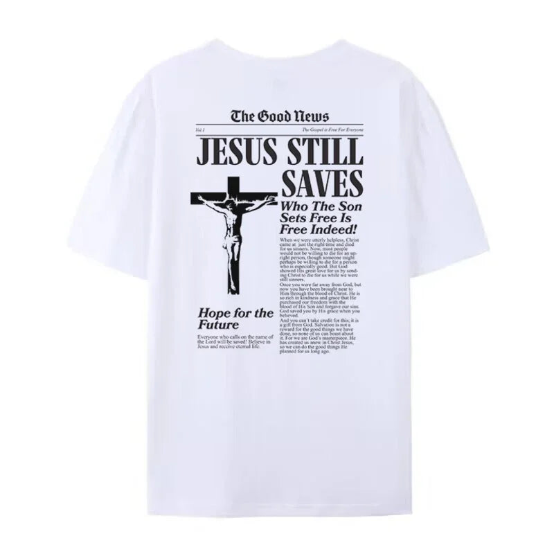 Women Retro Fashion Christian Bible Verse T-Shirt Unisex Oversized Harajuku Graphic Tee Faith Top Gifts