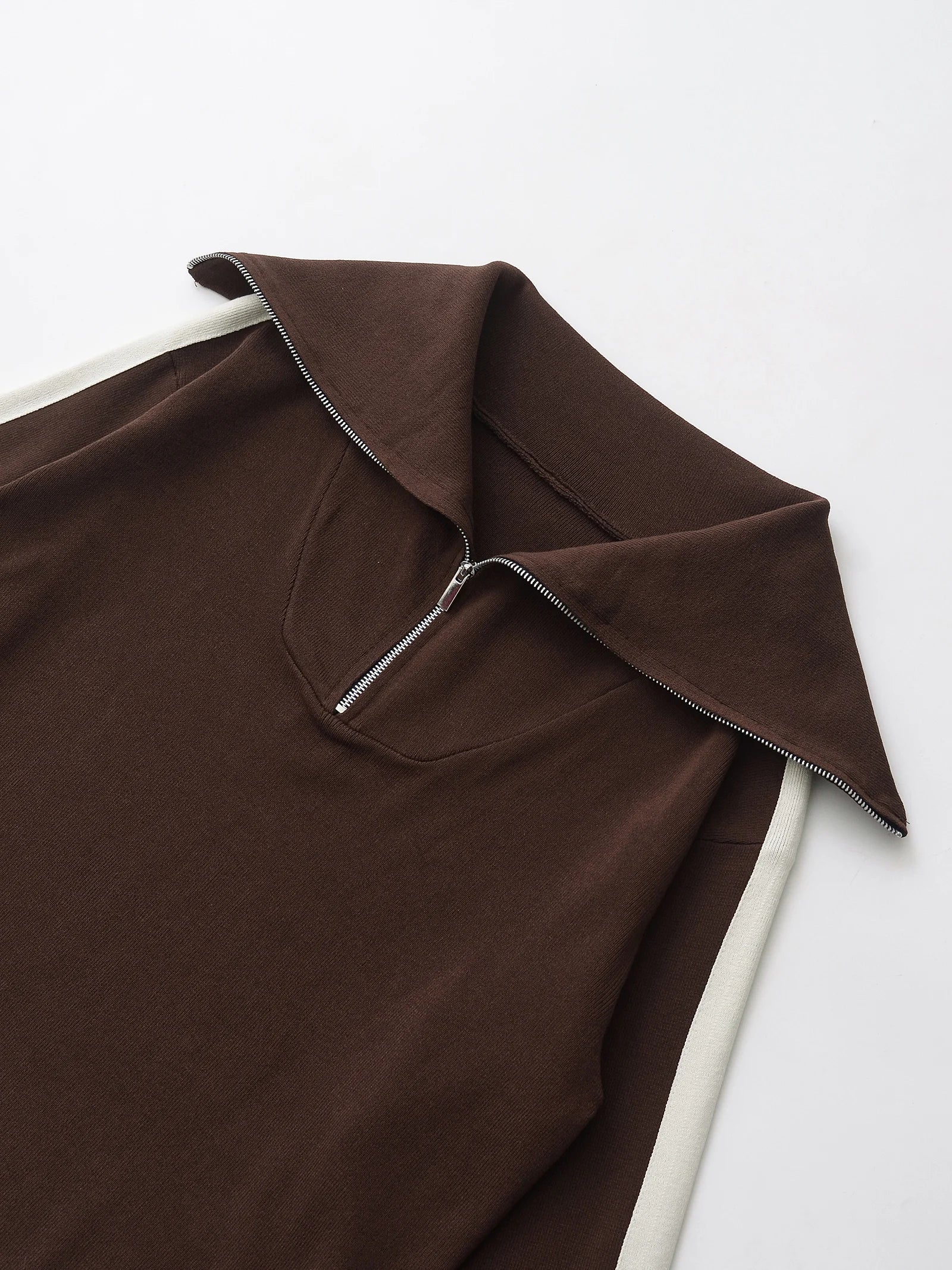 Elegant Women's Knit Sweatshirt and Drawstring Trousers Set with Hooded Zipper