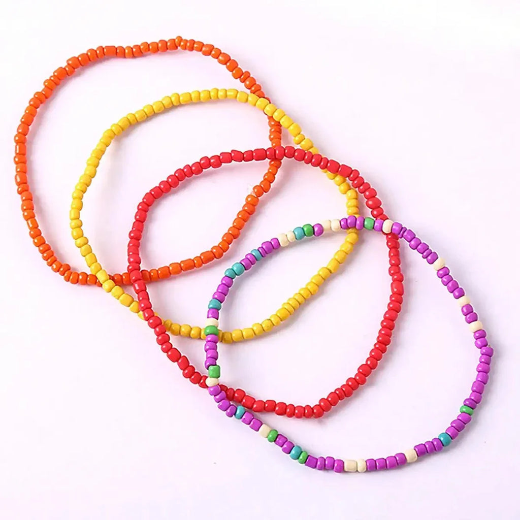 17Pcs Colorful Beaded Bracelets Set for Women Bohemian Stackable Elastic Stretch Bracelets
