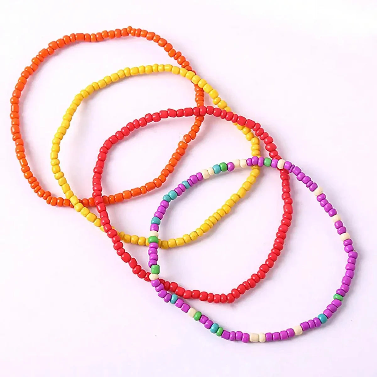 17Pcs Colorful Beaded Bracelets Set for Women Bohemian Stackable Elastic Stretch Bracelets