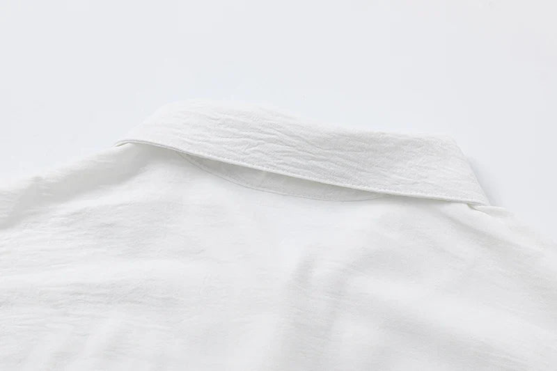 Women's Casual Cotton Linen Lapel Long Sleeve Shirt Autumn Winter Fashion Tunic