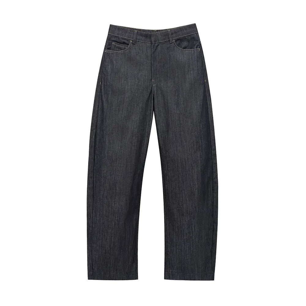 Women's Denim Jacket and Pants Set with Long Sleeve Blazer, Strapless Vest, and Straight Leg Jeans Fashion Outfit