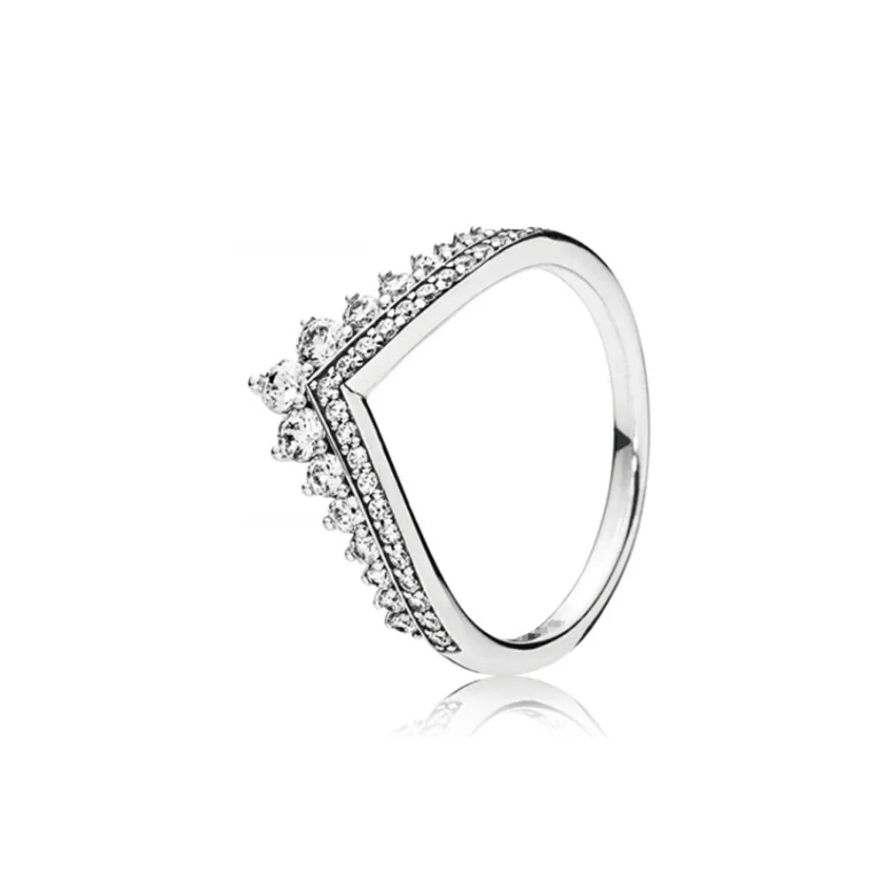 925 Sterling Silver Heart Stone Ring for Women in Size 6 7 8 9 for Wedding and Party Jewelry