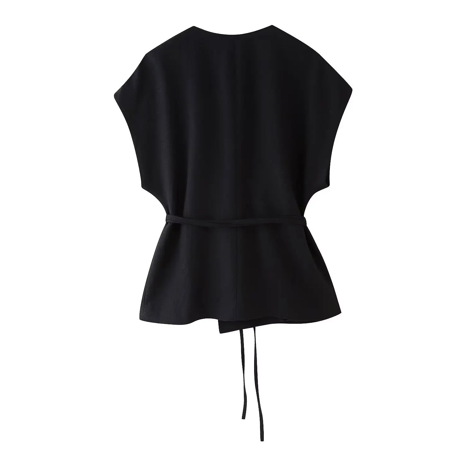 Summer Women's Casual Two-Piece Suit with Lace-Up Tank Top and Pleated Loose Trousers