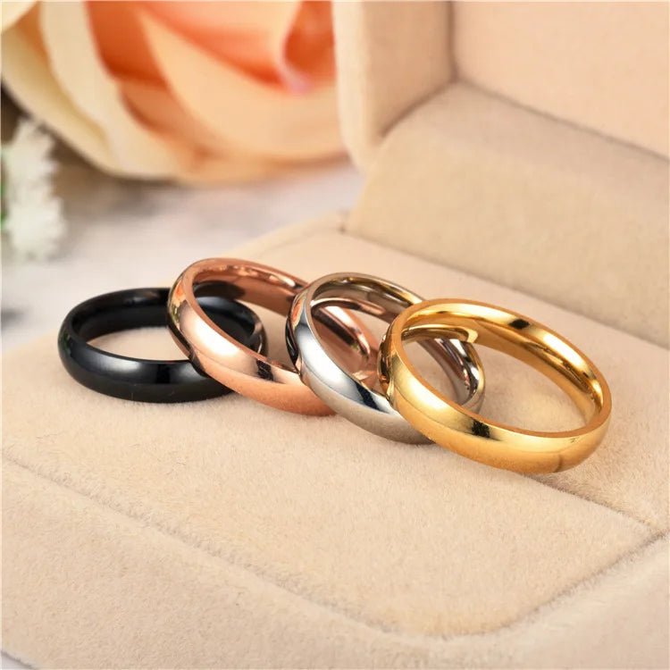6mm Titanium Wedding Ring Set for Men and Women High Polished Stainless Steel Couple Jewelry Gifts