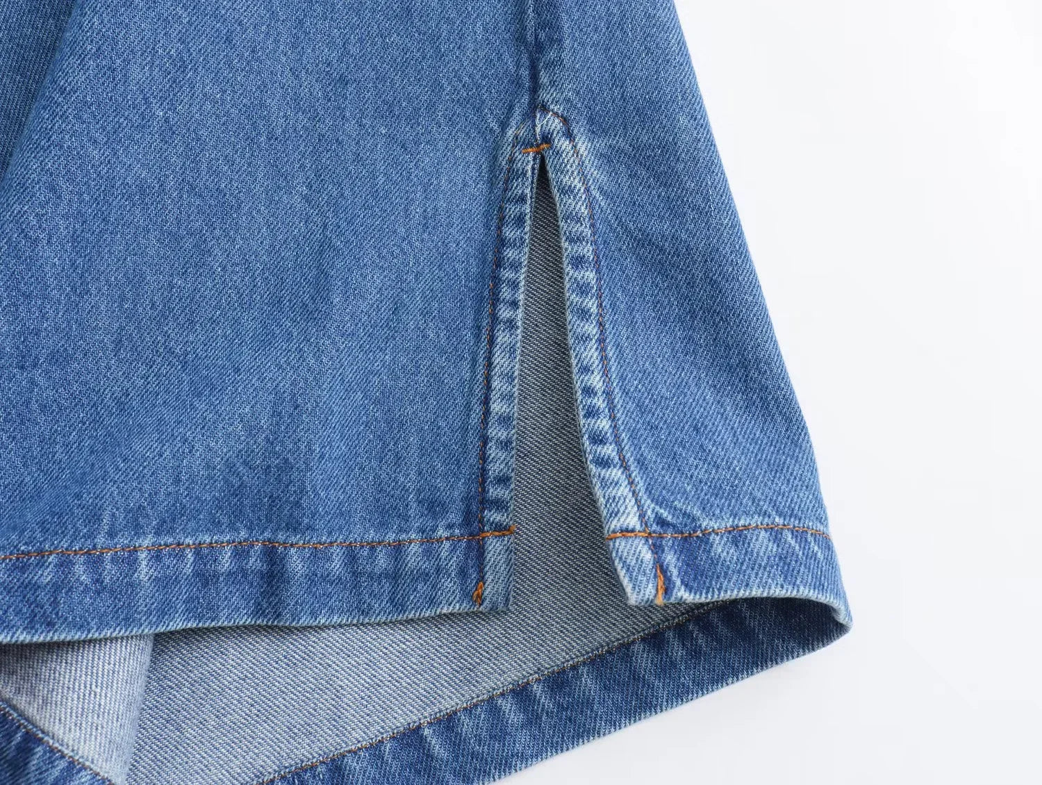 Blue Oversized Shirt and Wide Baggy Denim Pants Two-Piece Set Casual Autumn Jean Outfit for Women