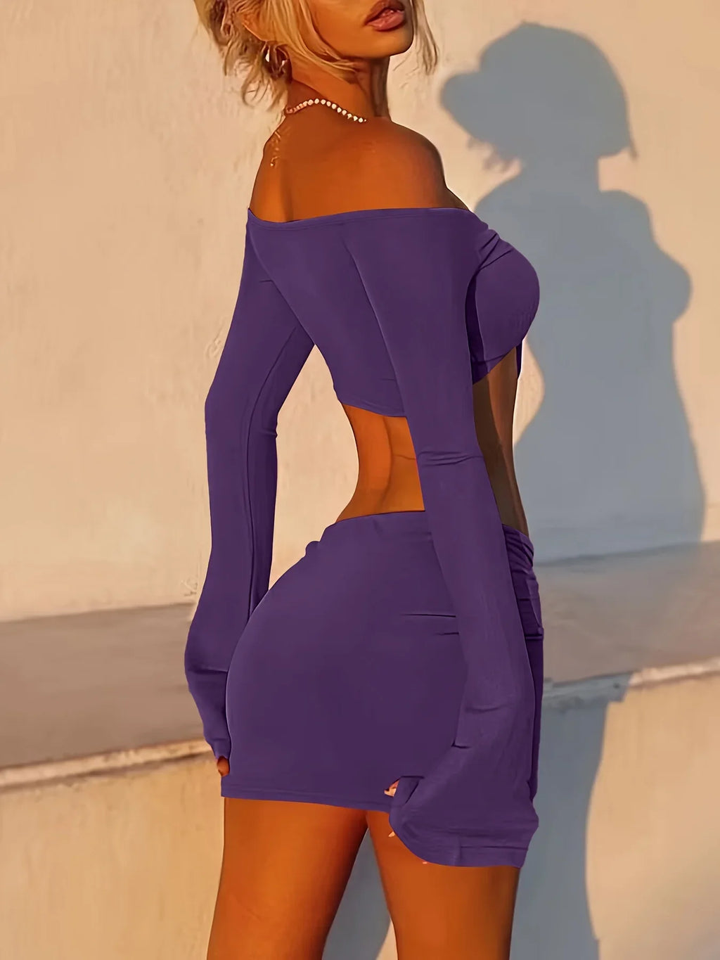 Women's Autumn Winter Long Sleeve Crop Top and Mini Skirt Two-Piece Matching Set Stylish Seasonal Outfit