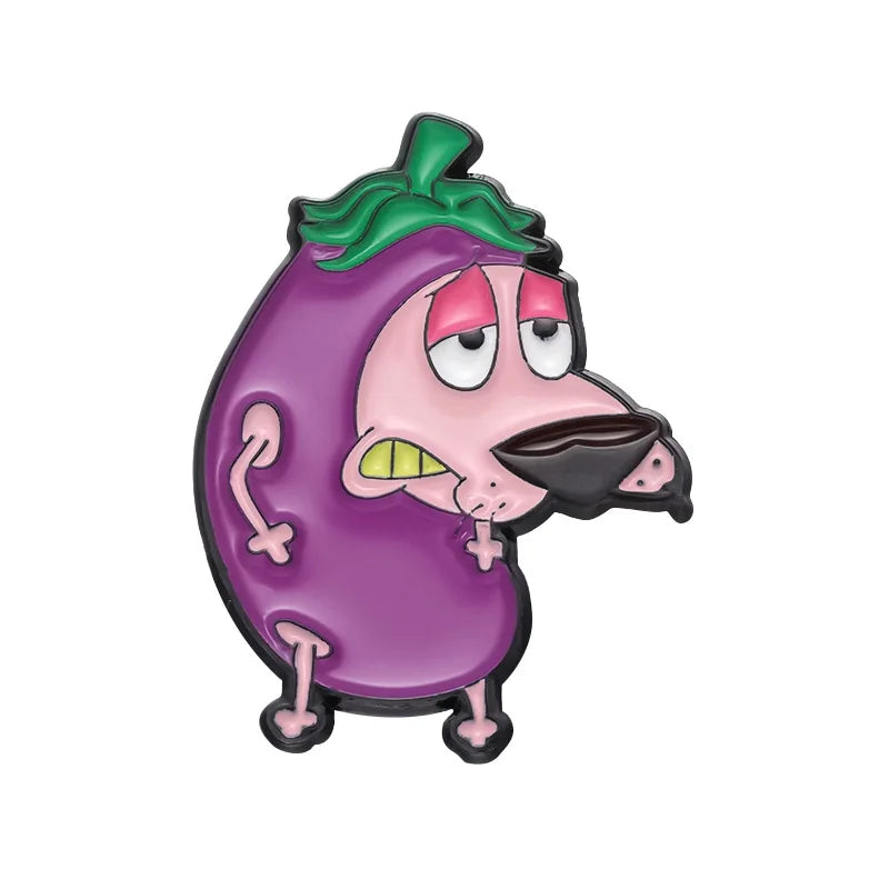 Cute Cartoon Pink Dog Enamel Pins Brooches Fashion Jewelry Accessories Gift for Kids and Friends