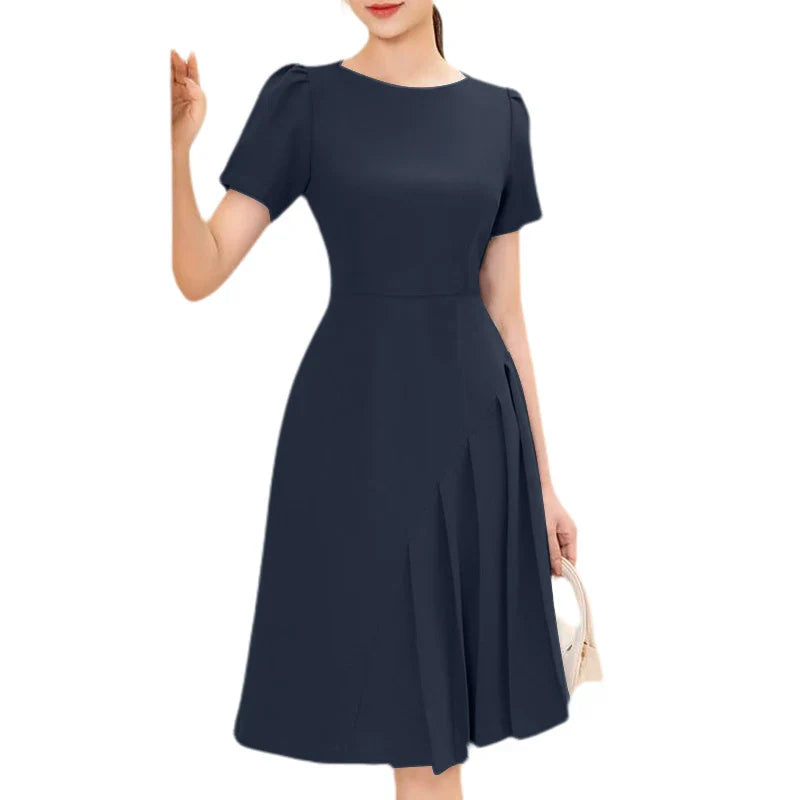 Elegant Short Sleeve A Line Knee Length Summer Dress