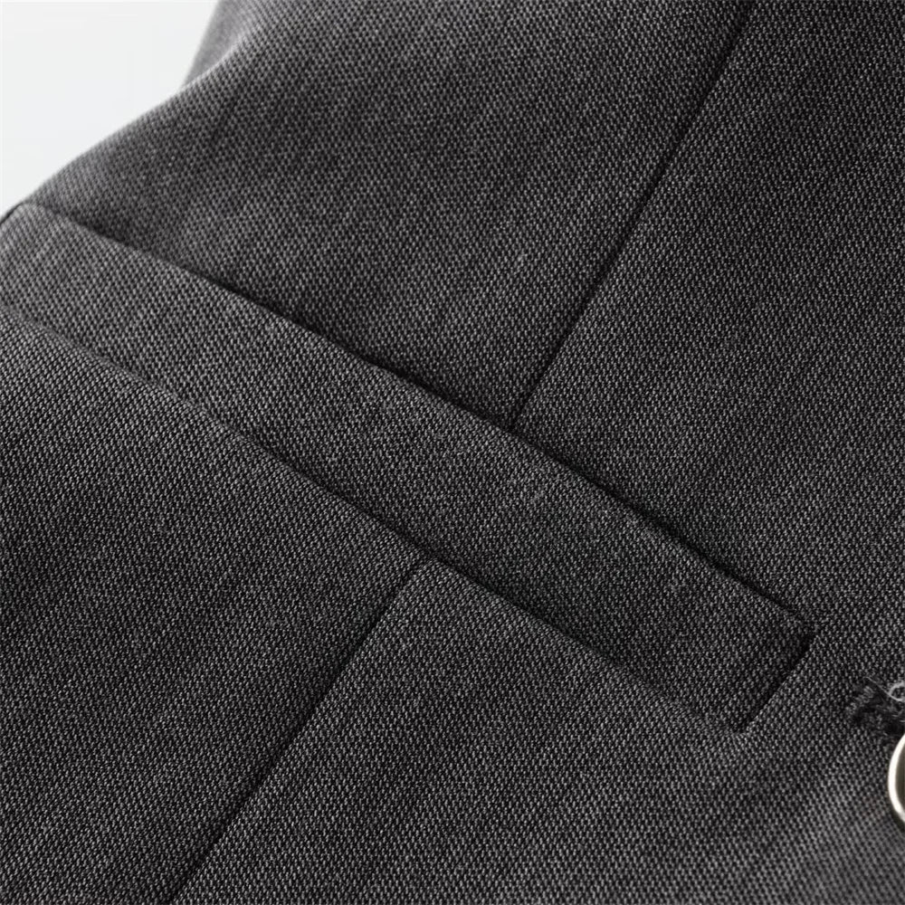 Women's Detachable Butterfly Knot Back Hanging Neck Vest with Pleated Skirt and Pants Set Spring Summer Fashion Ensemble