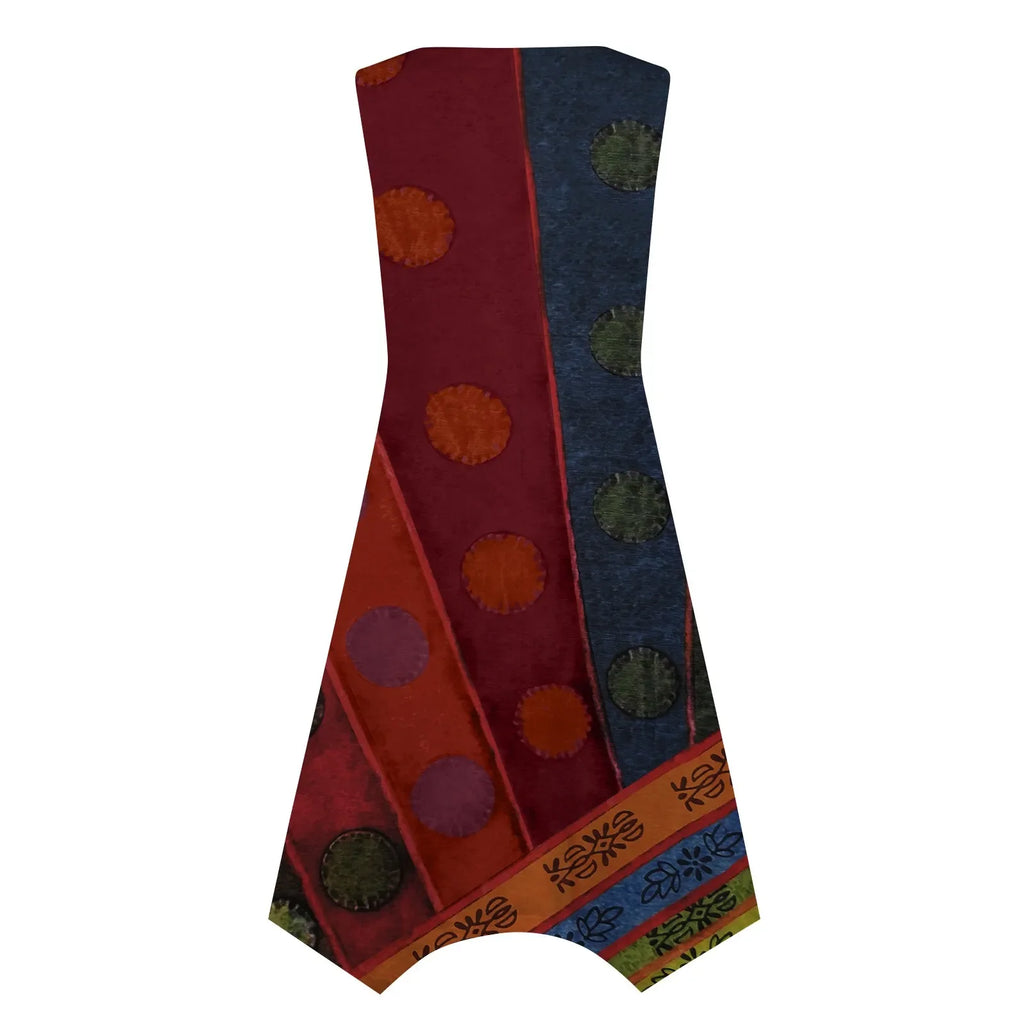 Y2K Style Sleeveless Midi Dress With Irregular Hem Design