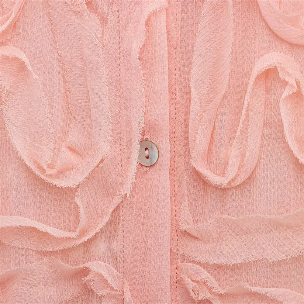 Women's Casual Simple Shirt with Raised Front Design for Stylish Spring Vibes and Effortless Elegance