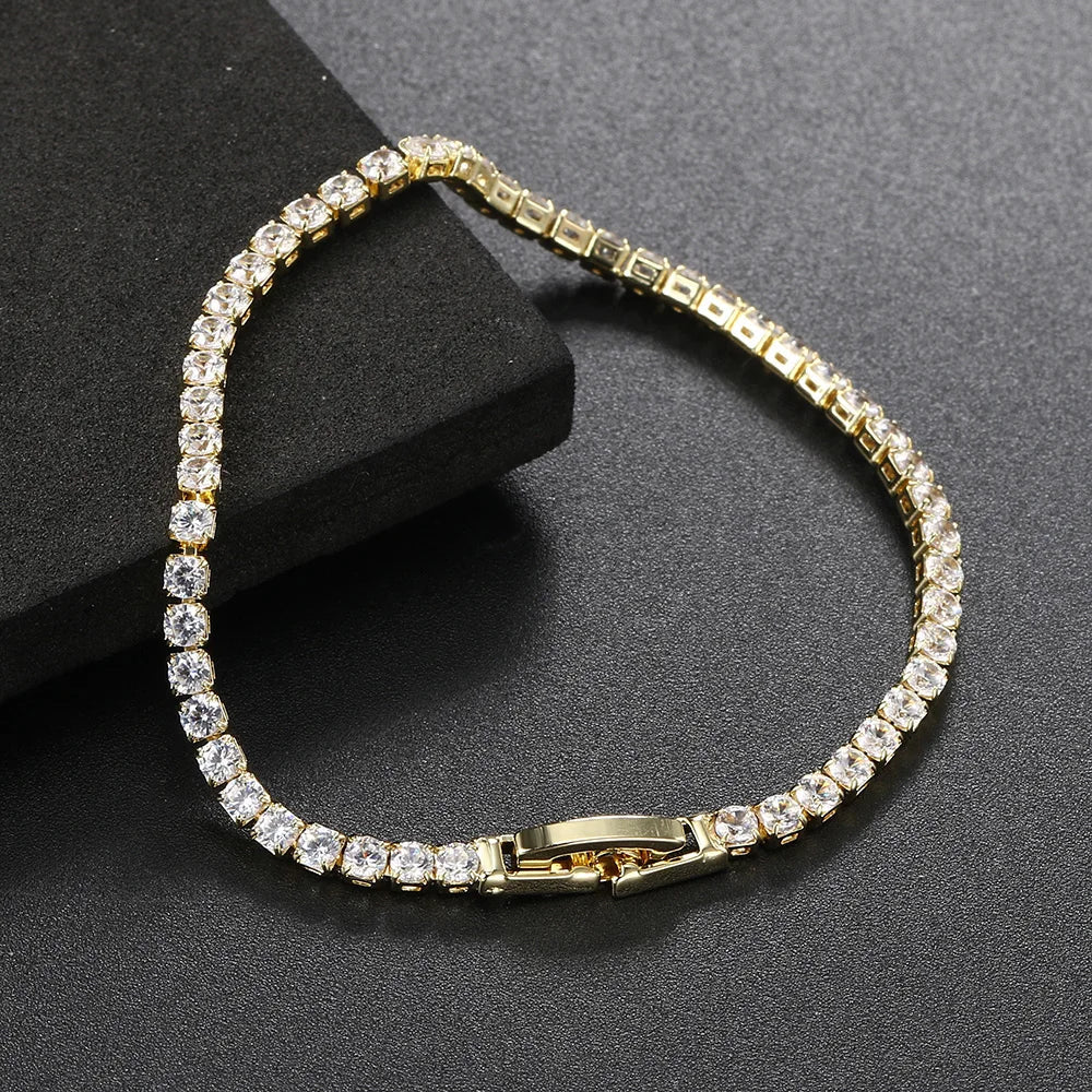Zirconia Tennis Bracelet for Women Crystal Charm Thin Chain Wedding Jewelry