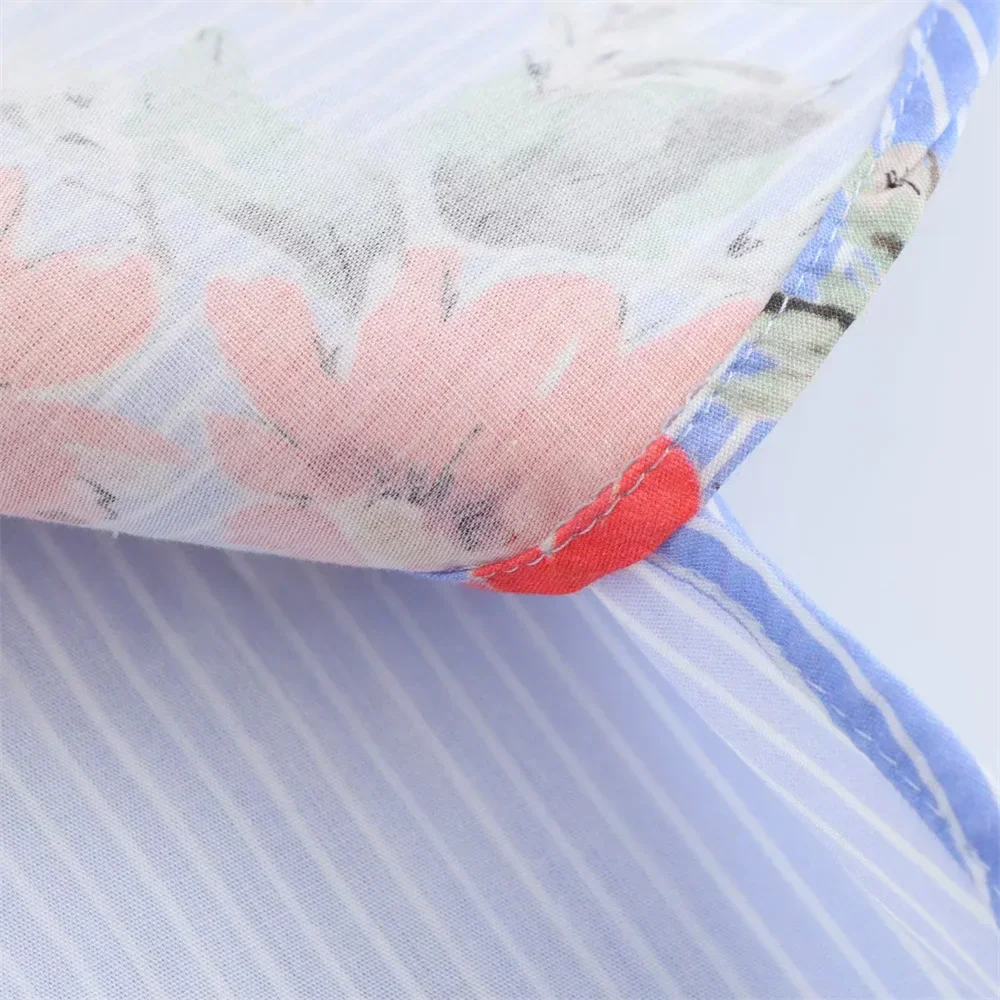 Women's Casual Long Sleeve Collared Shirt Loose Fit Animal Print and Striped Pattern Top