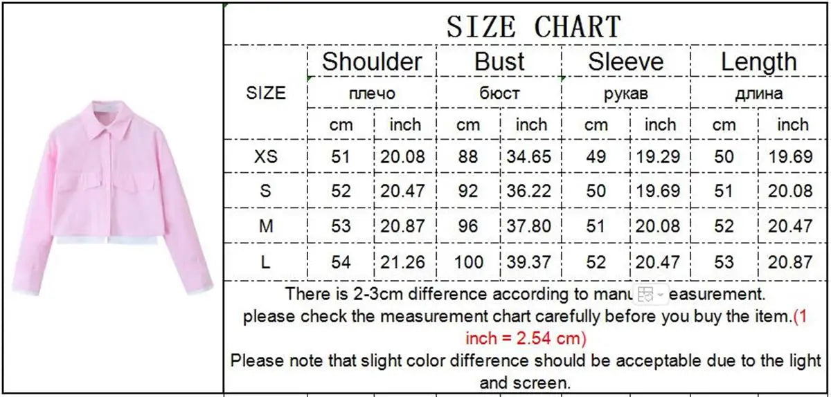 Women's Pink Patchwork Cropped Shirt Long Sleeve Button-Up Blouse Trendy Streetwear Top for Ladies