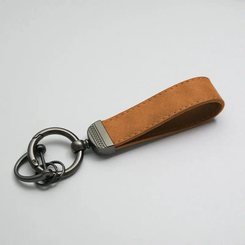 PU Leather Keychain Car Key Ring Holder for Men and Women - Stylish Key Strap Wallet Accessory in Multiple Colors