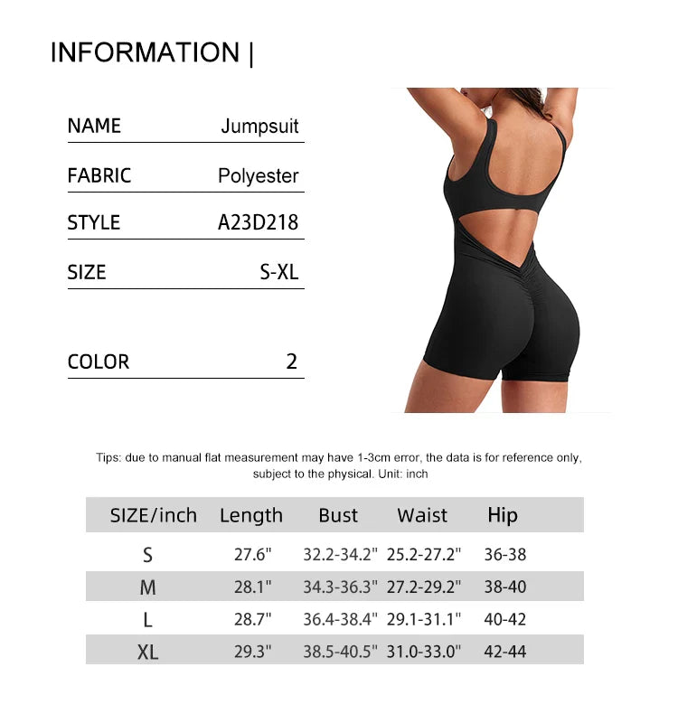 Women's Slim Fit One-Piece Backless Yoga Shorts with Hip Lifting Design for Spring and Summer Activewear