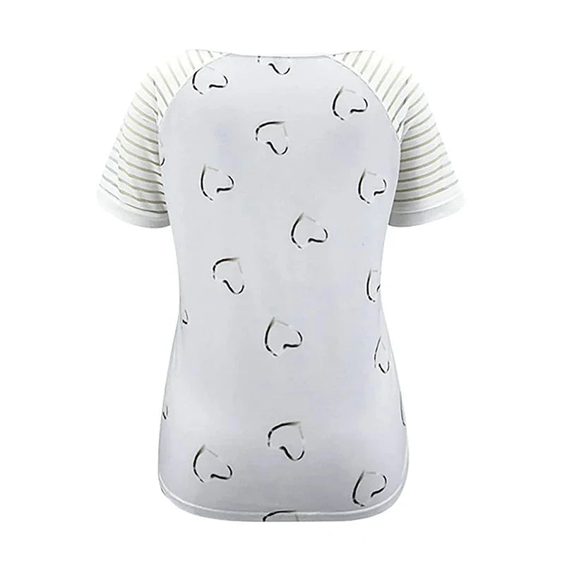 Womens Casual Zipper Short Sleeve V Neck Loose T Shirt